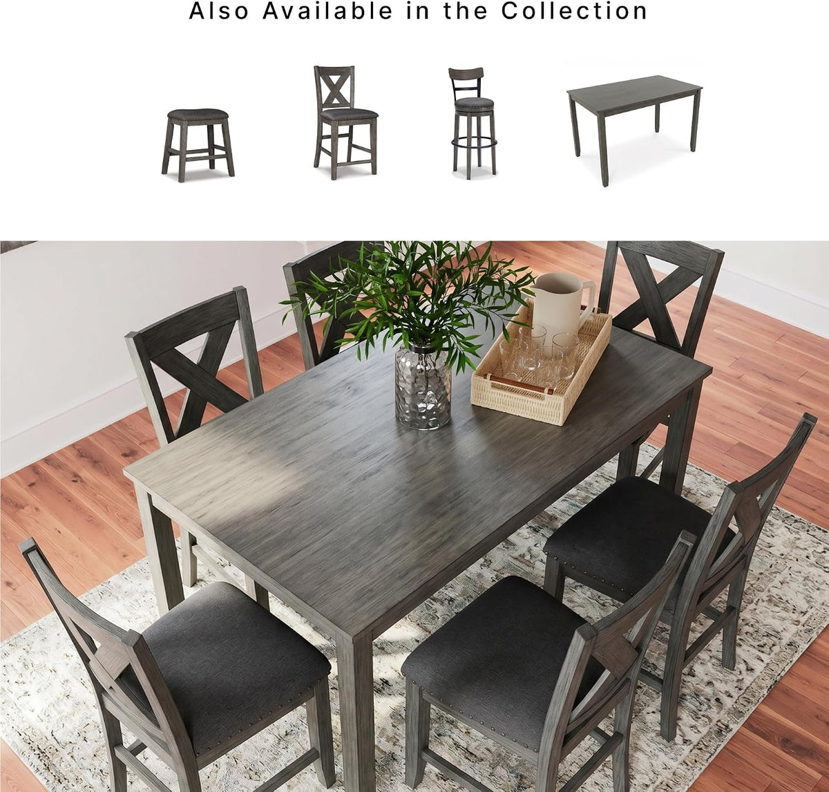 Signature Design by Ashley Caitbrook Counter Height Dining Table Set for 6