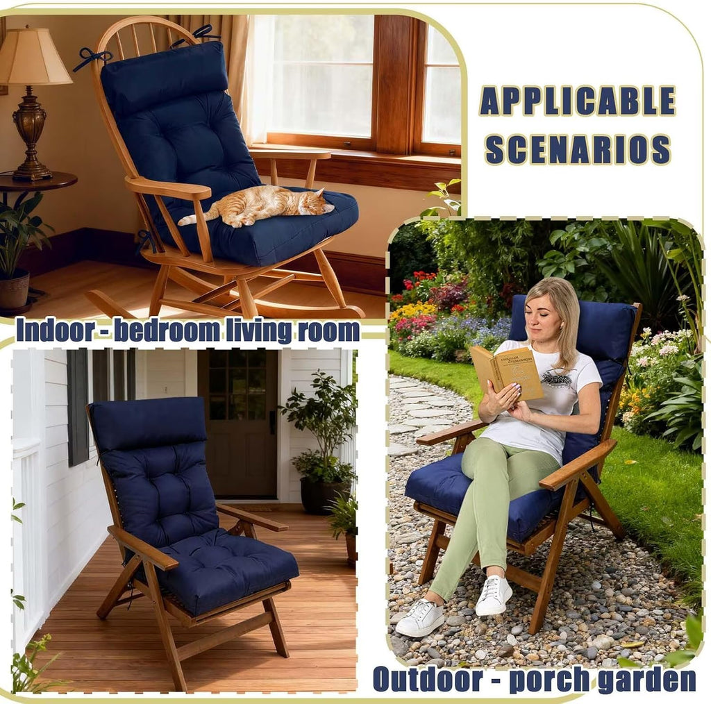 blue grey outdoor chair cushions for patio showing dimensions