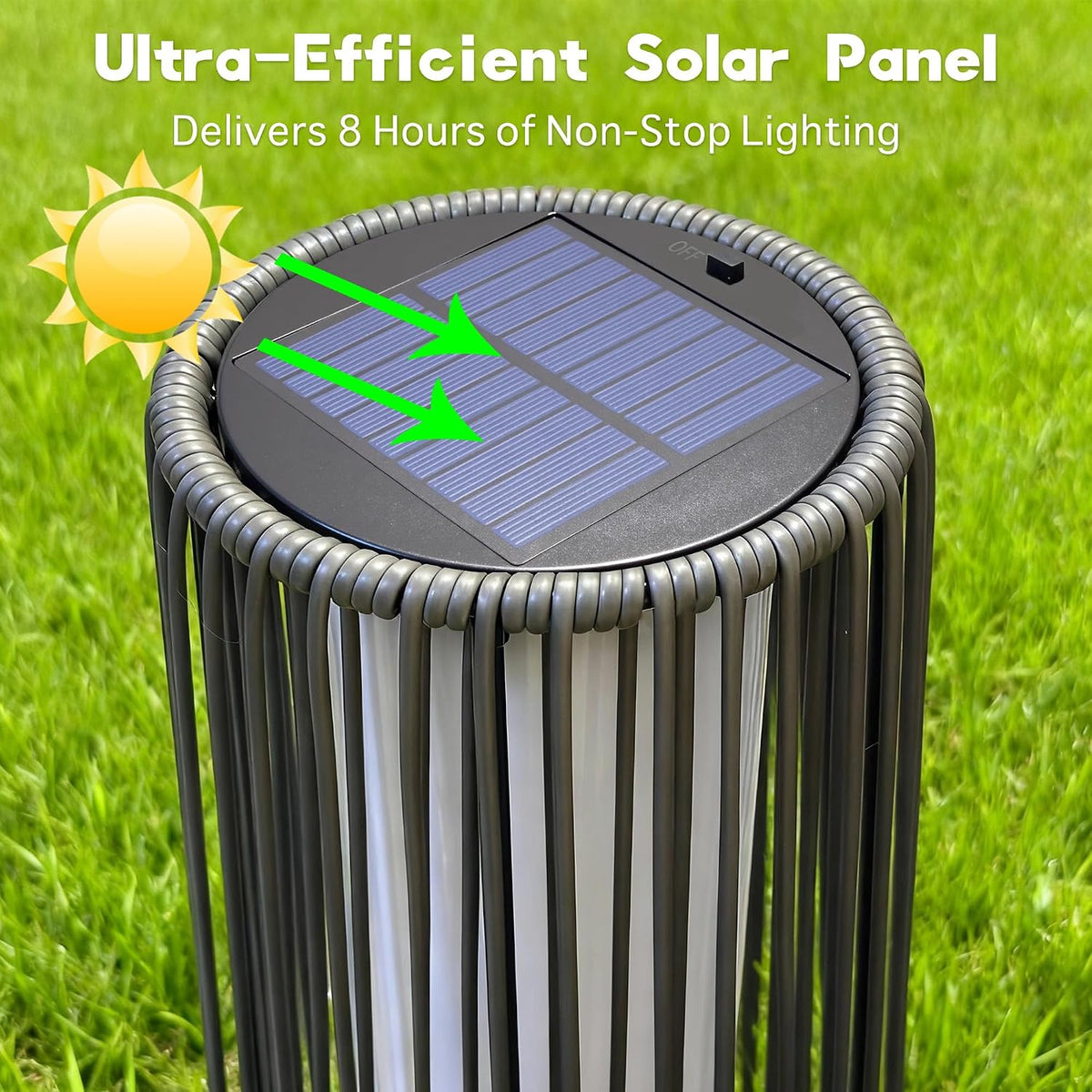 EcoGreen Solar Lights Outdoor Waterproof, Solar Floor lamp for Patio