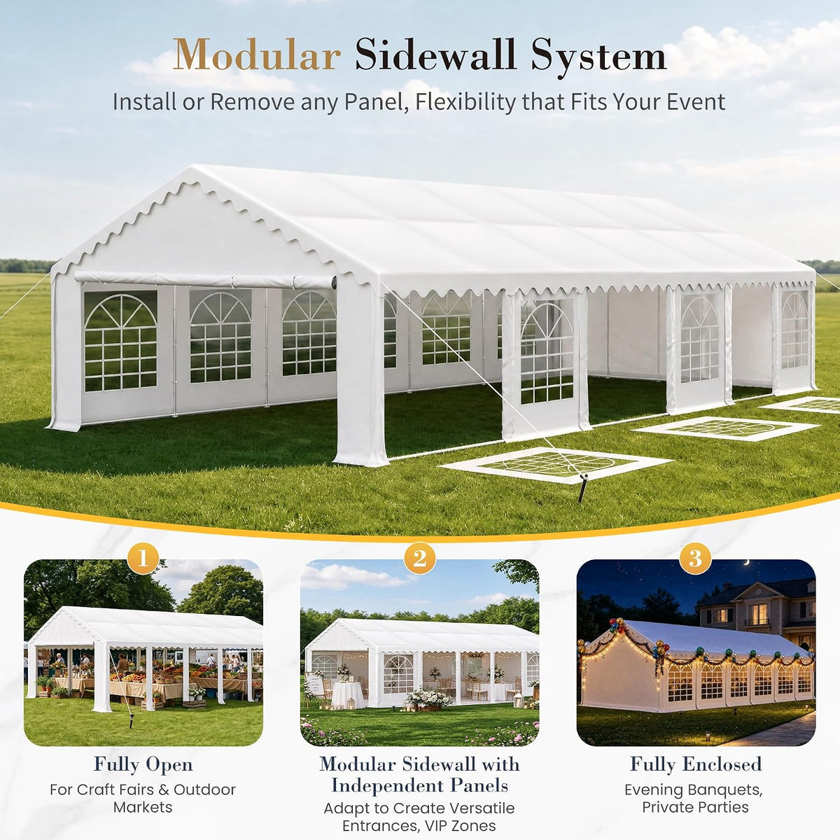 Sophia & William 20x40 Party Tents, Heavy Duty Event Tent for Parties