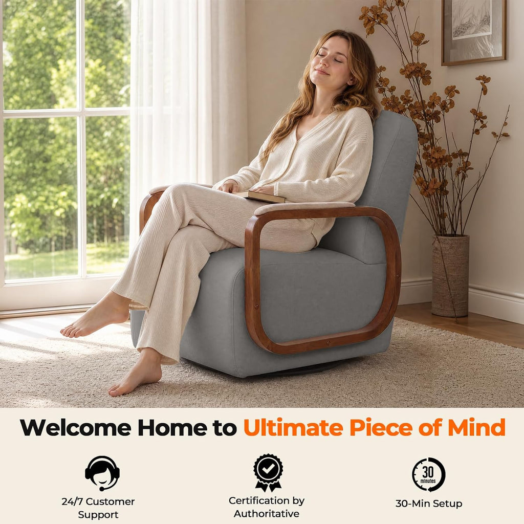 Couchus Swivel Accent Chair with Sturdy Base (Gray, Set of 2)