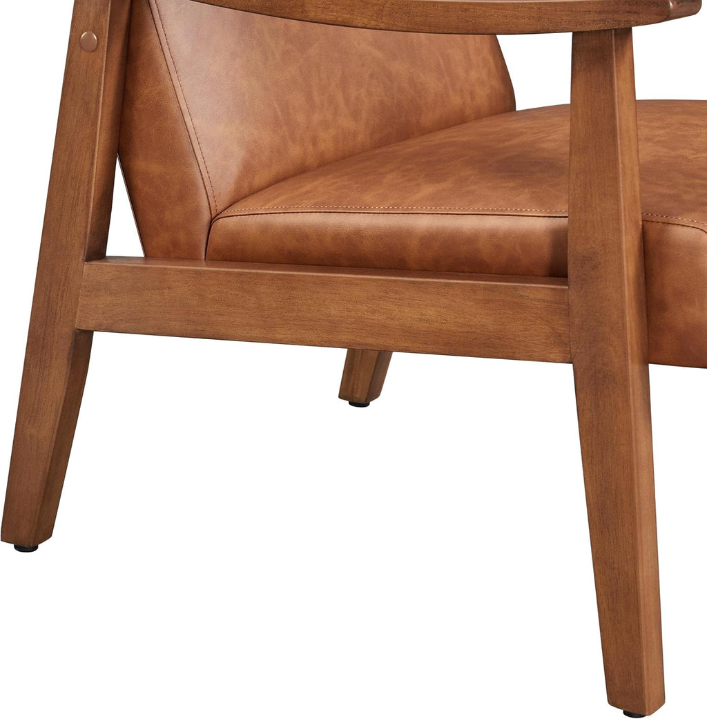 Yaheetech Accent Chairs Set of 2, Mid-Century Armchairs, Light Brown