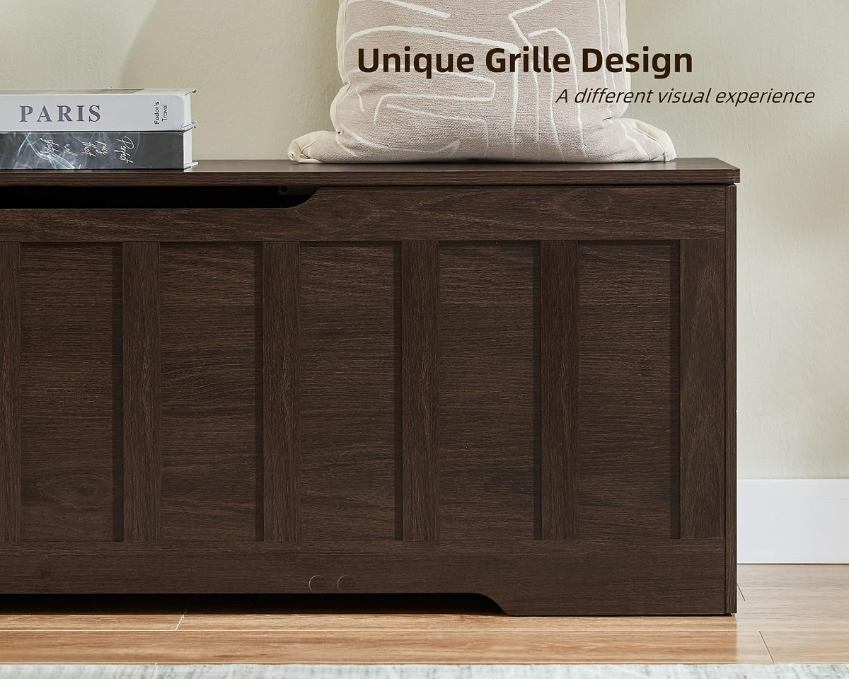 VANKILEY 51.2" Storage Chest Extra Large,Wooden Storage Bench(Espresso)
