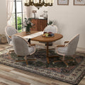 Chromcraft 5-Piece Square Round Expandable D7775 Dining Set-Chestnut-Sand
