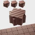 EchoDeck Interlocking Deck Tiles,54 Pack Deck Tiles Interlocking Outdoor All Weather,Patio Deck Tiles,12"x12",Diagonal,Sturdy Base,Highly Durable,Stylish,Non-Slip,Faster-Drying,Efficient,Brown