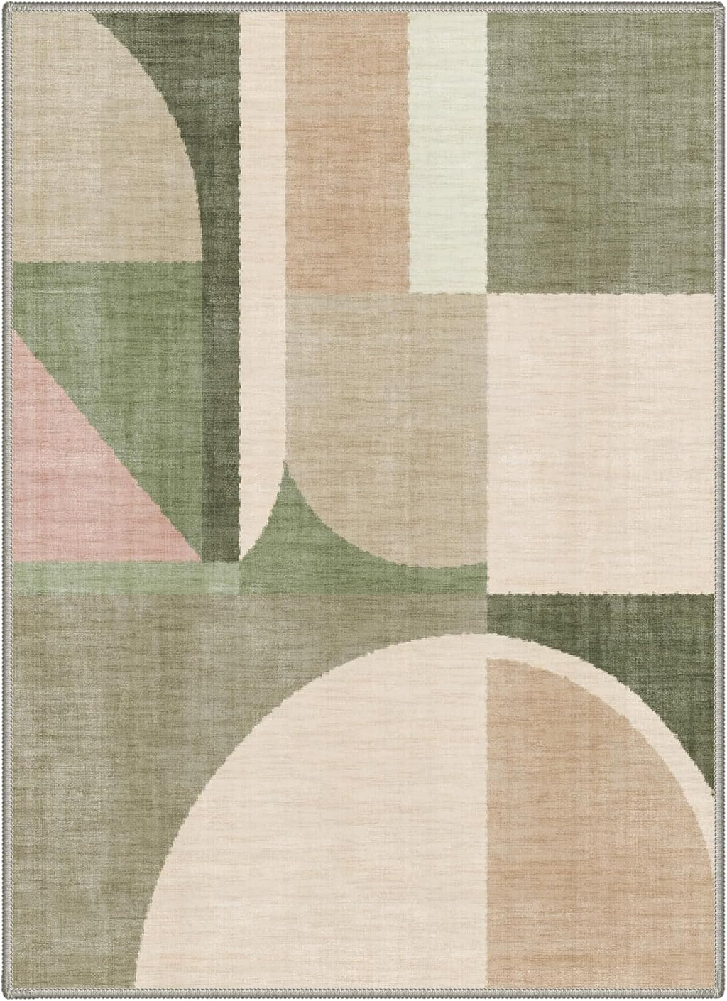 beimo 6x9 washable area rugs, green mid century, package contents