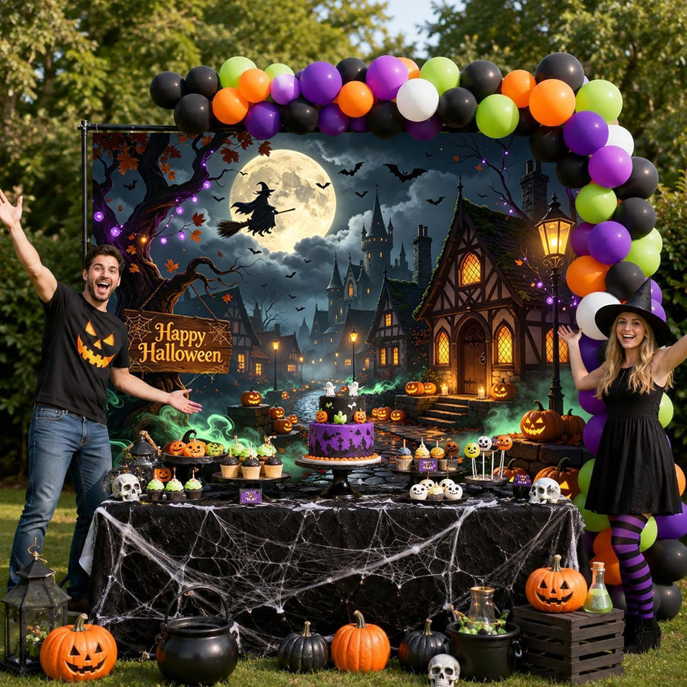 12x8ft Halloween Backdrop Haunted House Halloween Backdrops for Photography