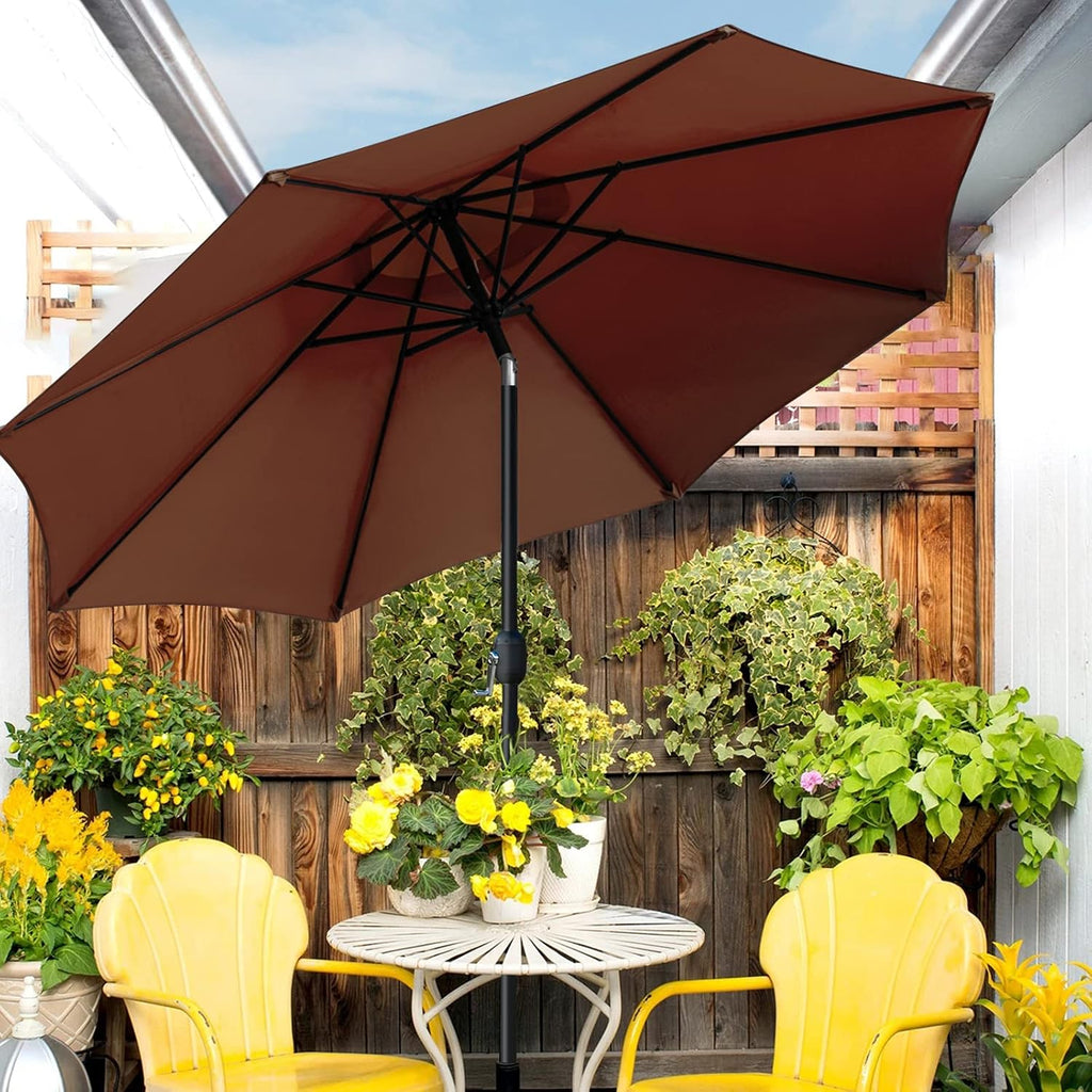 sunnyglade 9' patio umbrella outdoor table umbrella with showing dimensions