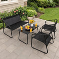 NEWBULIG 4 Piece Patio Furniture Set, Conversation Set Chairs and Table