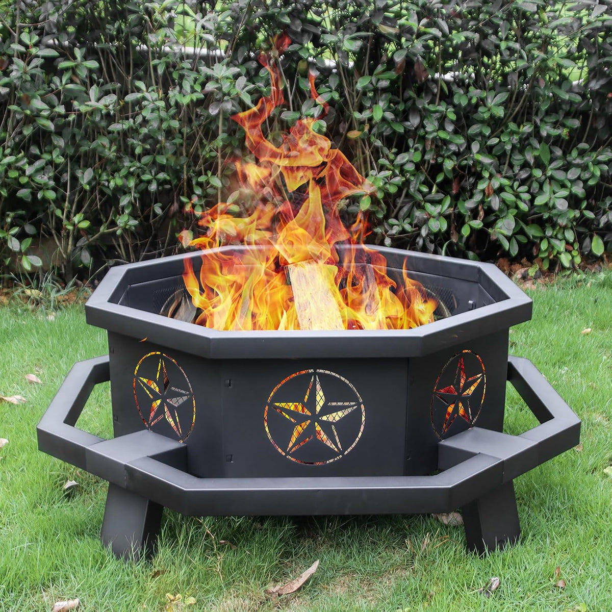Verdeluxe Outdoor 43 Inch Octagonal Fire Pit Patio