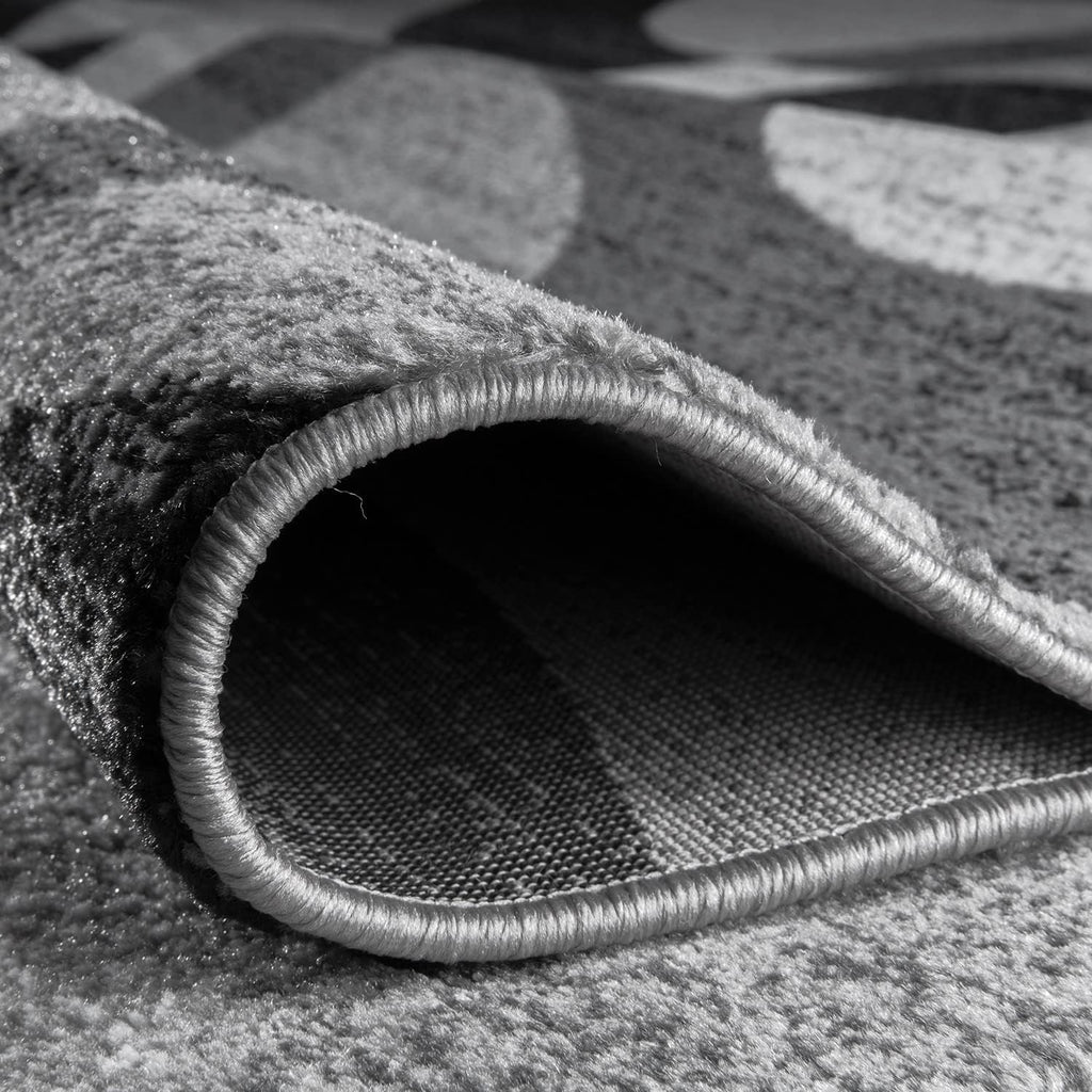 Rugshop Abstract Circles Contemporary Living Room Runner Rug Gray 2'7" x 6'