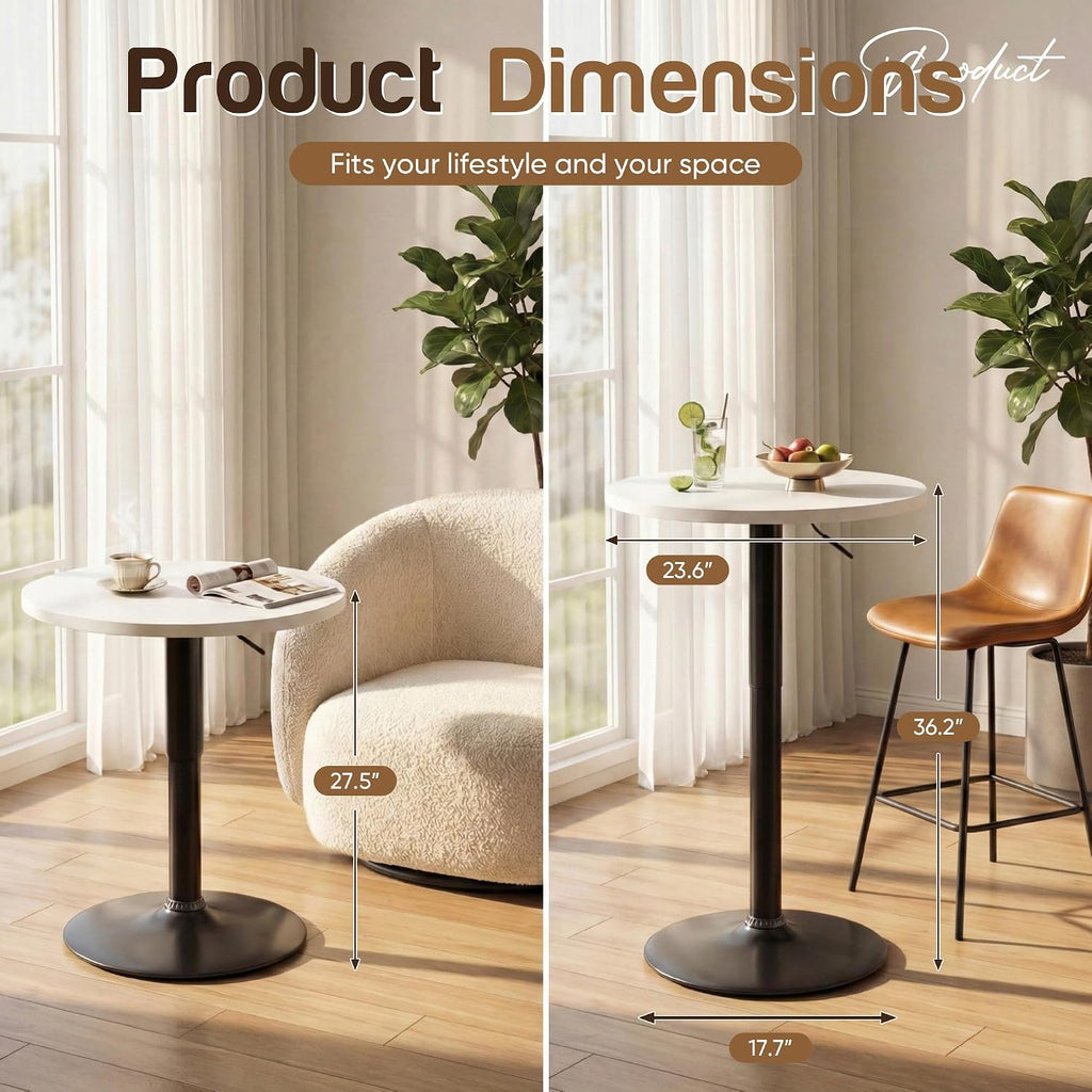 shahoo round bar table, adjustable height and 360° on a desk or shelf