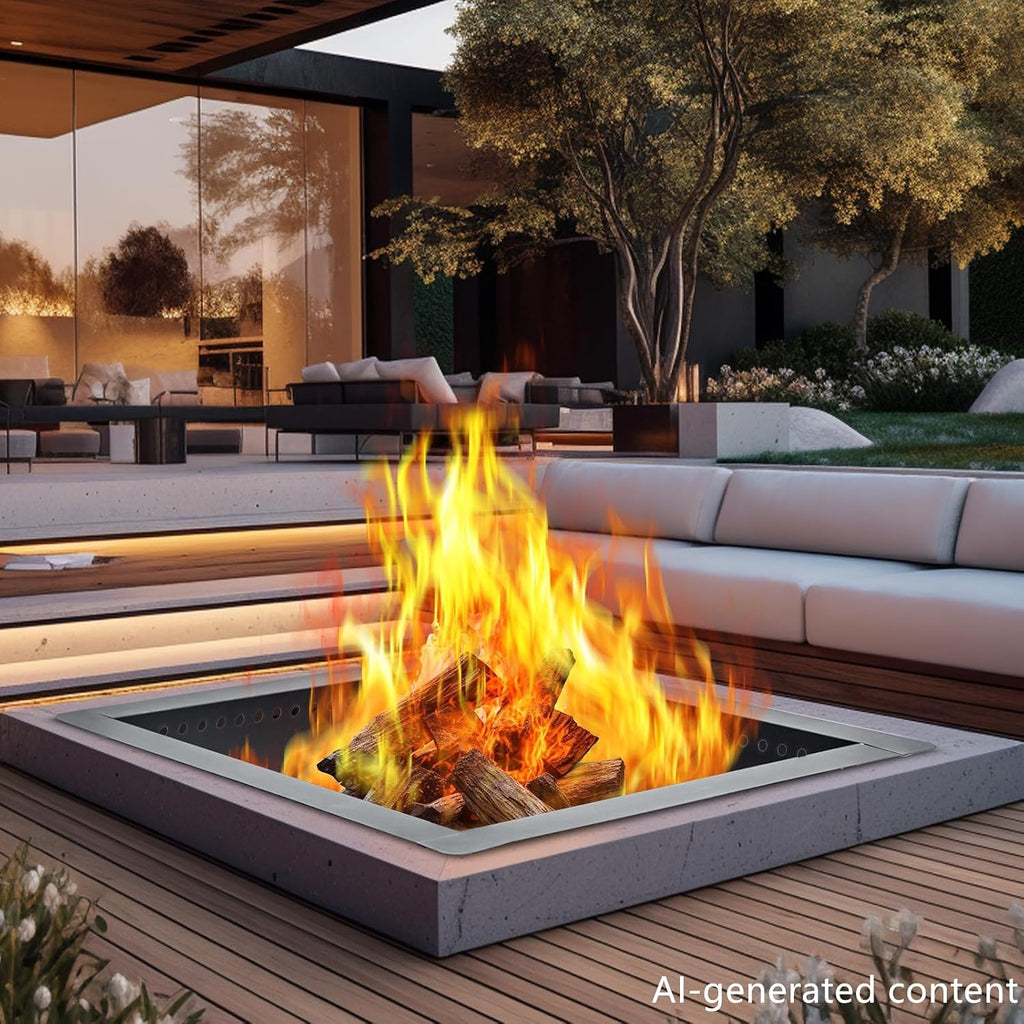 42 inch Outdoor Fire Pit Liner, Square Heavy Duty Fire Pits