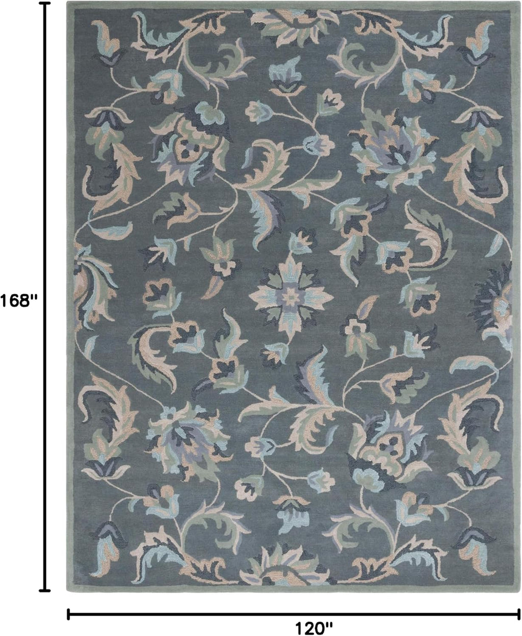 SAFAVIEH Jardin Collection Area Rug - 10' x 14', Grey & Multi, Floral Design, Handmade Wool, Ideal for the Living Room, Bedroom, Dining Room (JAR461A-10)