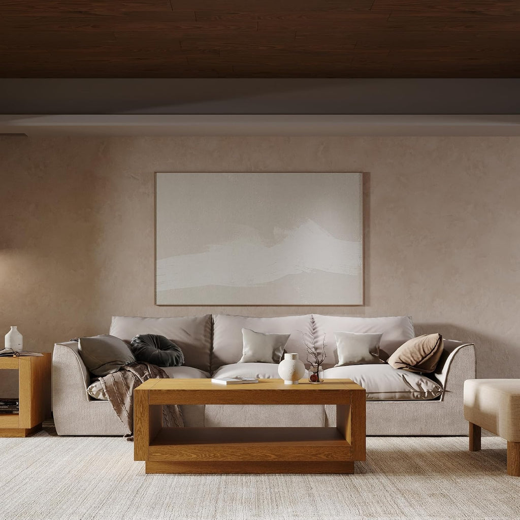 Maven Lane Artemis Coffee Table, Natural Solid Wood, 18"