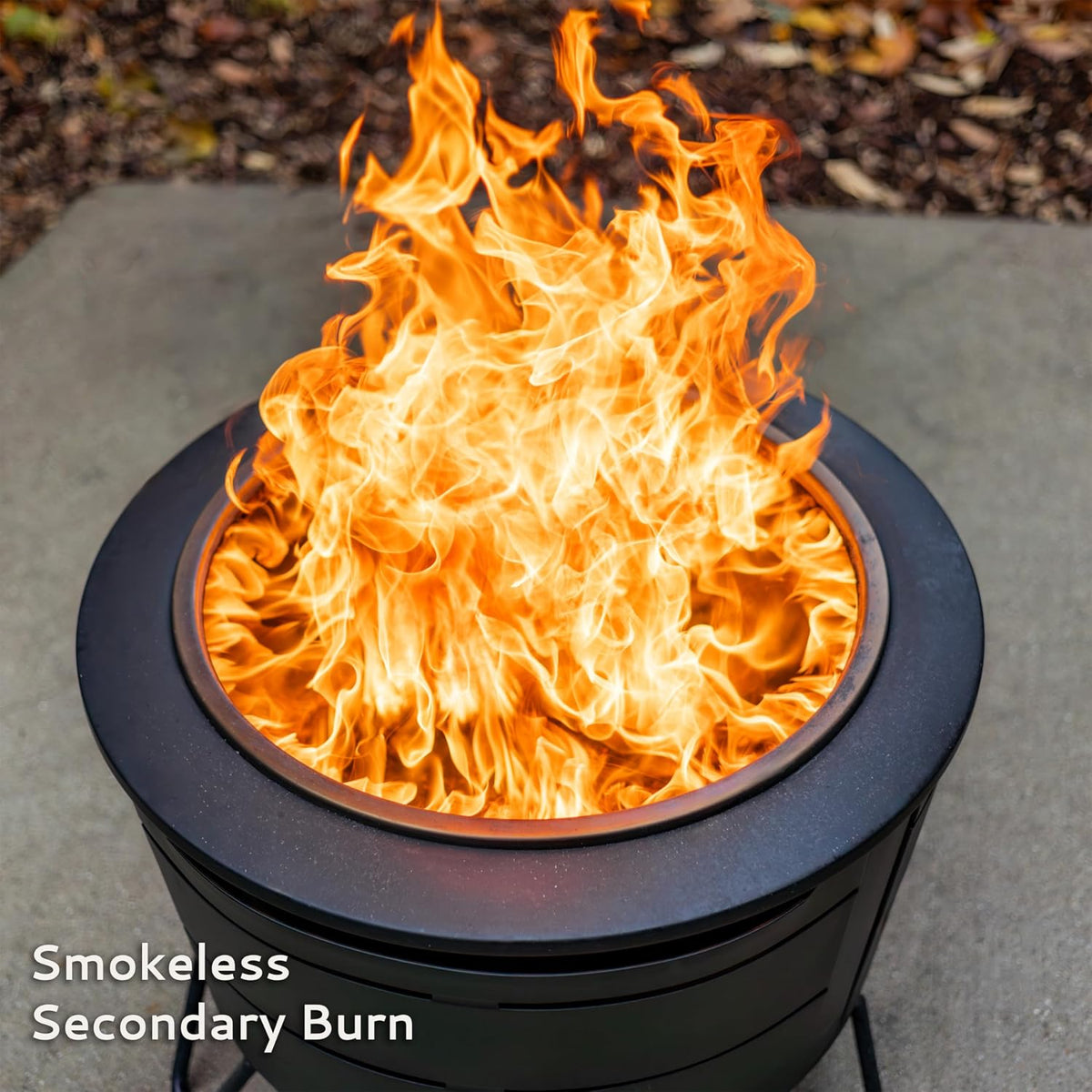 TIKI Reunion Smokeless Fire Pit, 27.5 in Wood Burning Fire Pit with Cover