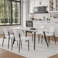 STOOLINK White Chenille Dining Chairs, Upholstered Kitchen Chairs Set of 6