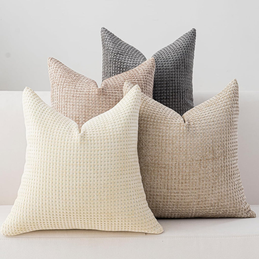 Pack of 4 Throw Pillow Covers 24x24” Boho Cushion Covers for Living Room
