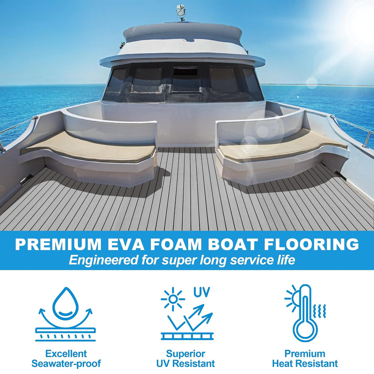 PrimeZone EVA Foam Boat Flooring 94.5" x 47.2" Sea Deck Marine Boat Decking