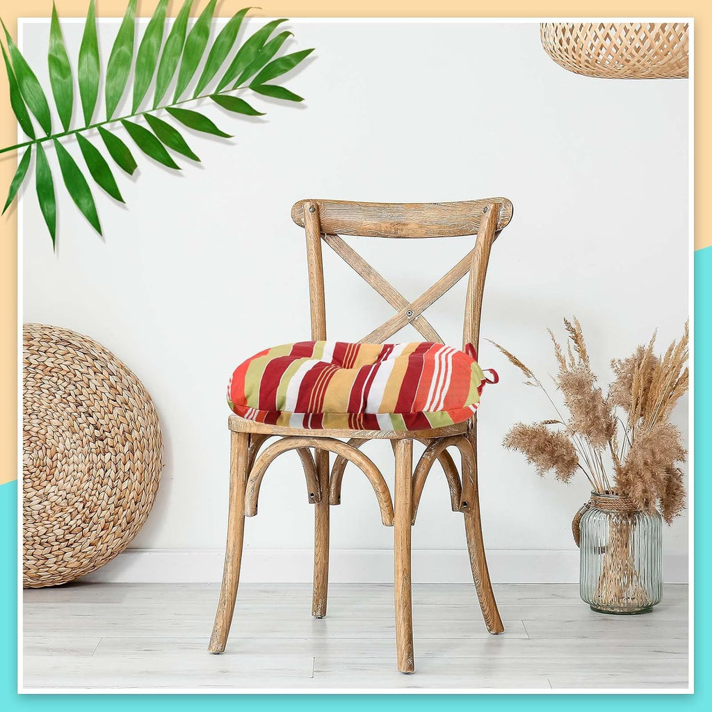 wesiti set of 4 round bistro seat cushion showing dimensions