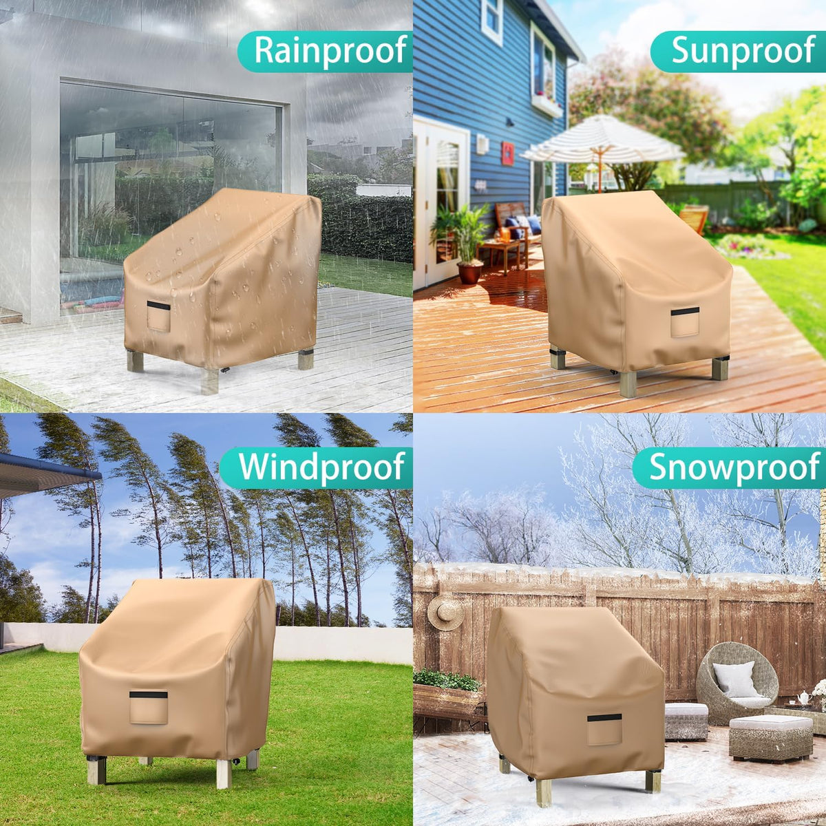outdoor patio chair covers waterproof 29"wx30"dx36"h, brown on a desk or shelf