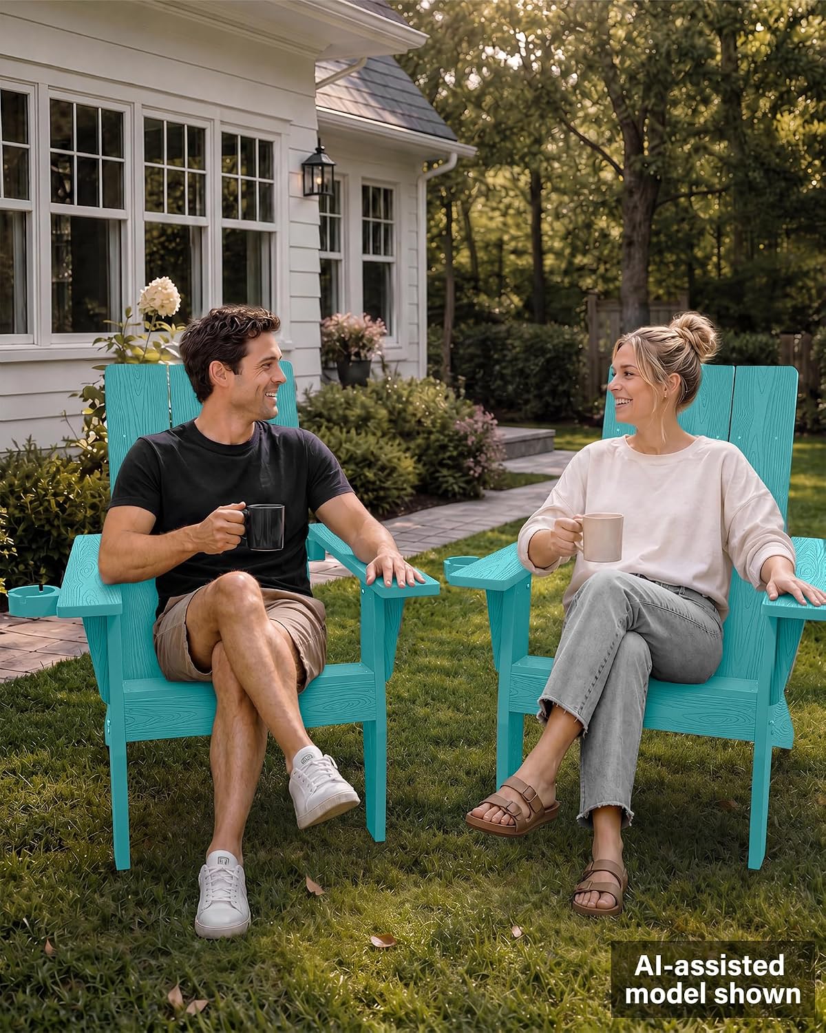 MXIMU Modern Oversized Adirondack Chair, 450lb Load-Bearing Outdoor Chair