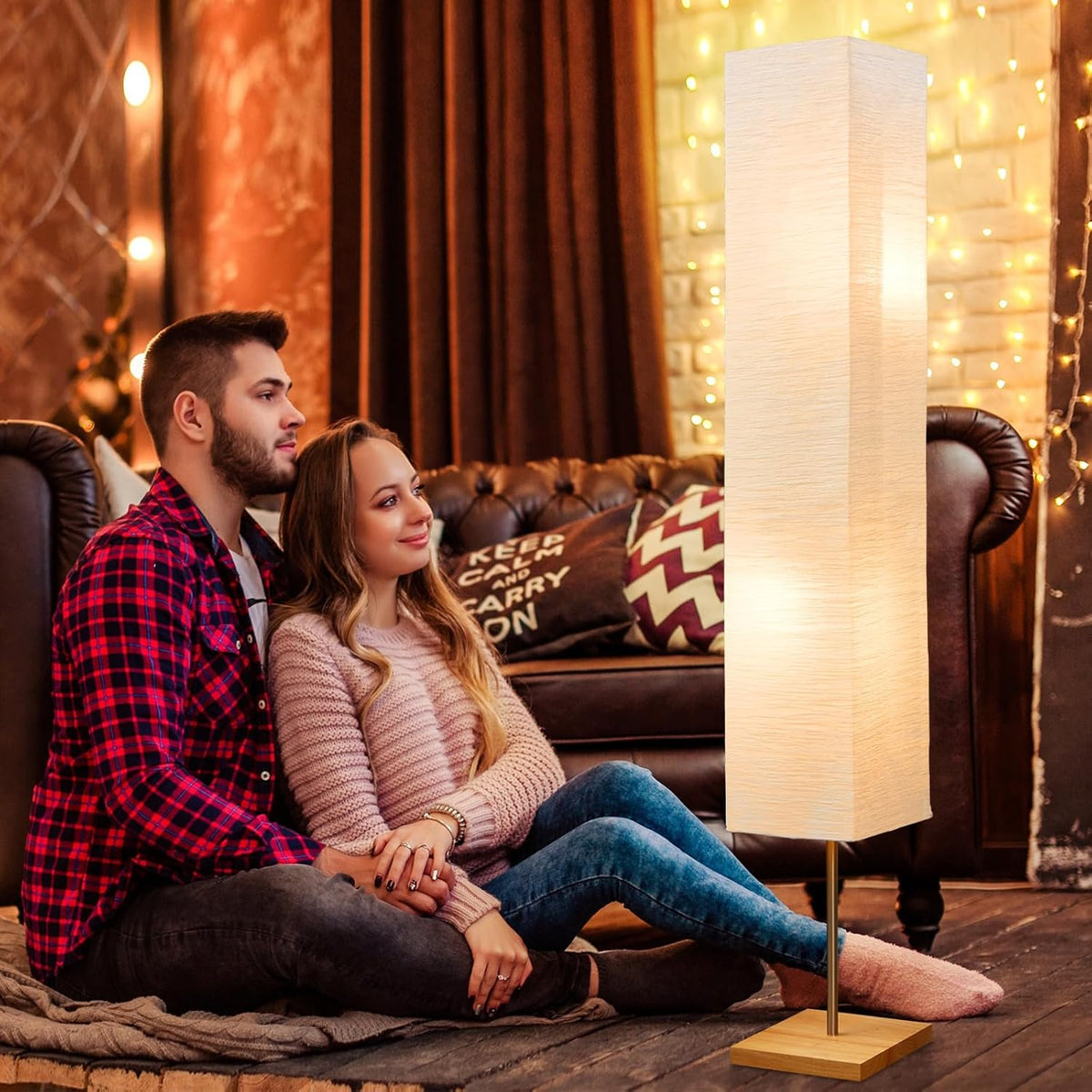 Floor Lamp for Living Room, Standing Lamp for Bedroom Column Tall Lamp