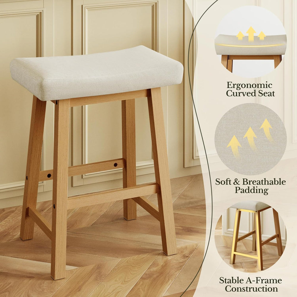 Yaheetech 24 Inch Counter Height Bar Stools Set of 3 Backless
