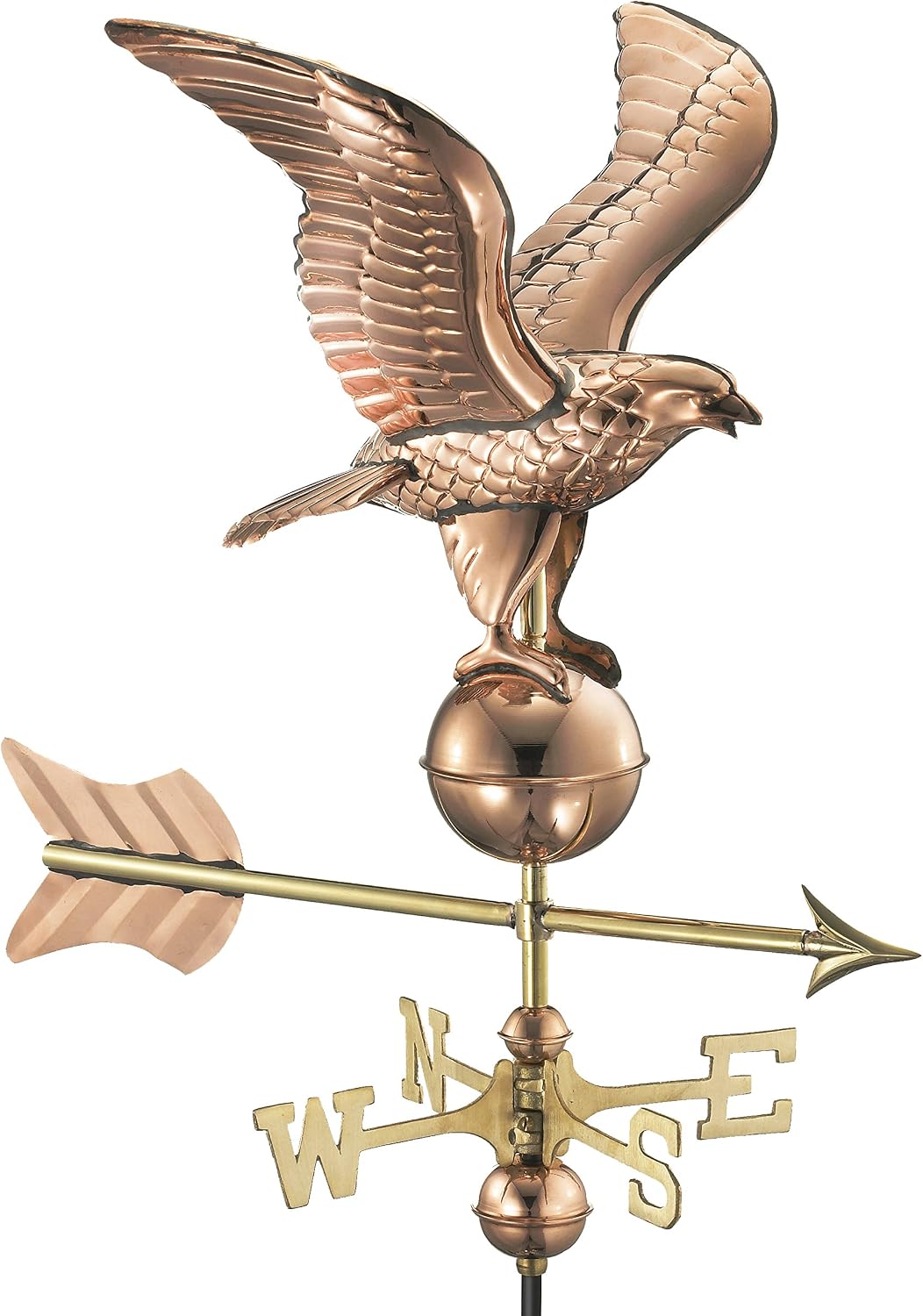 Good Directions 8815PR Eagle Cottage Weathervane, Polished Copper with Roof Mount, Medium