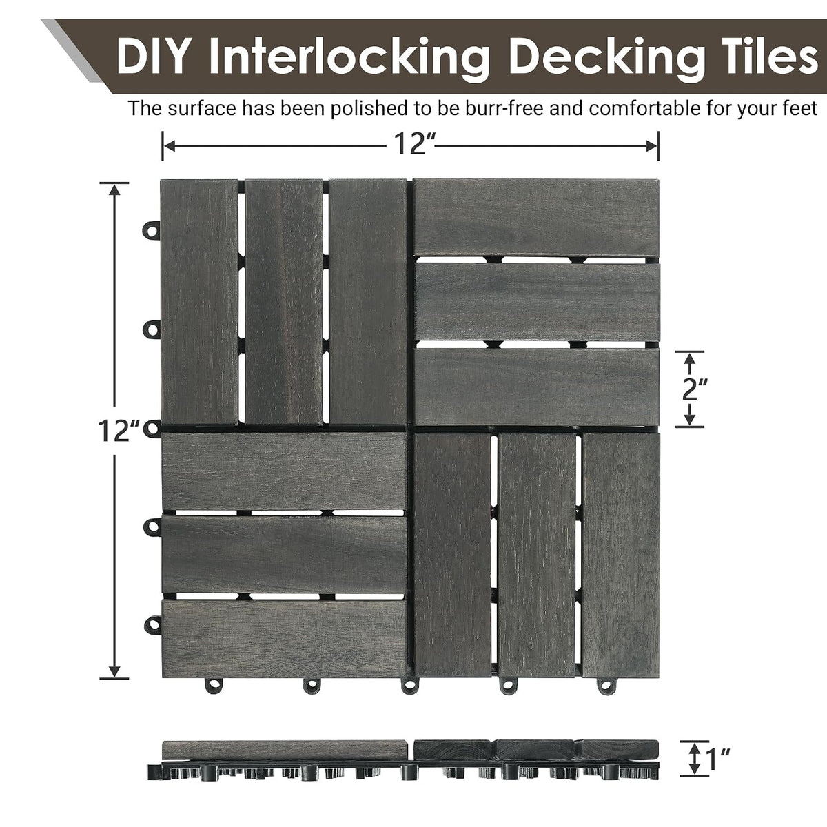 primezone 54 pcs solid acacia wood interlocking patio shown in use