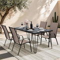 JEAREY Patio Dining Chairs Set of 4, Stackable Outdoor Chairs, Brown