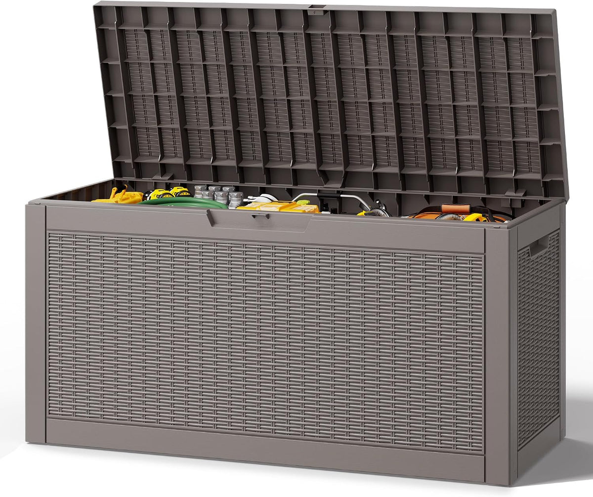 Outdoor Deck Storage Box, Waterproof,Grey,72 Gallon