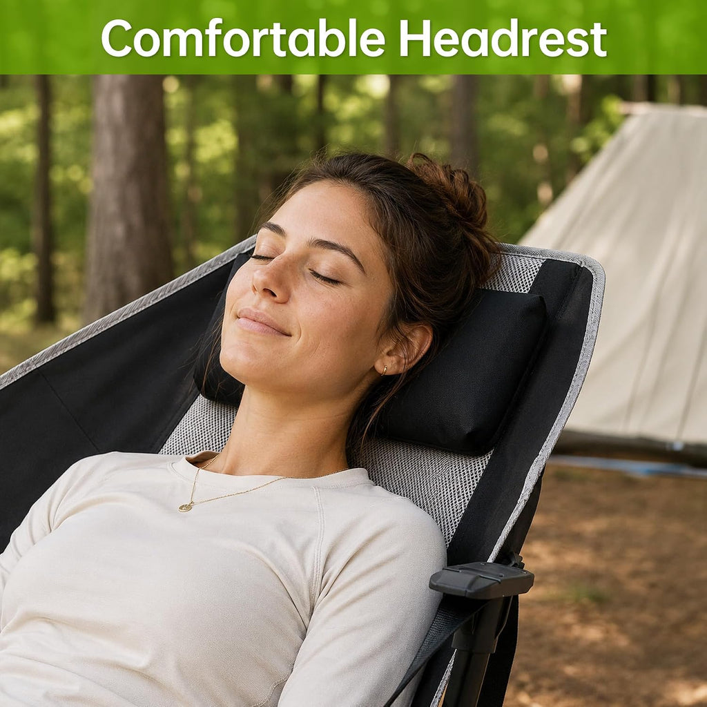 Hammock Swinging Rocking Camping Chairs with Footrest for Adults up to 400lbs,Folding Portable Chair with Cup Holder and Pillow,Heavy Duty Chair for Beach,RV Travel,Hiking