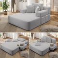 Avenix 70" Oversized Boneless Chaise Lounge Chair Indoor, Comfy Oversized Reading Chair Sleeper Sofa Bed, No Assembly Required, Light Gray