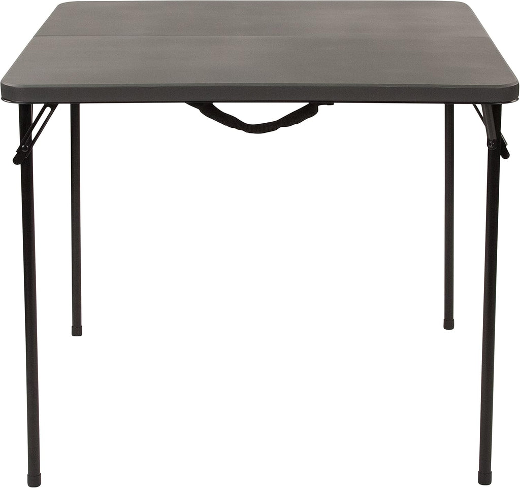 Flash Furniture 2.83-Foot Bi-Fold Dark Gray Plastic Folding Table