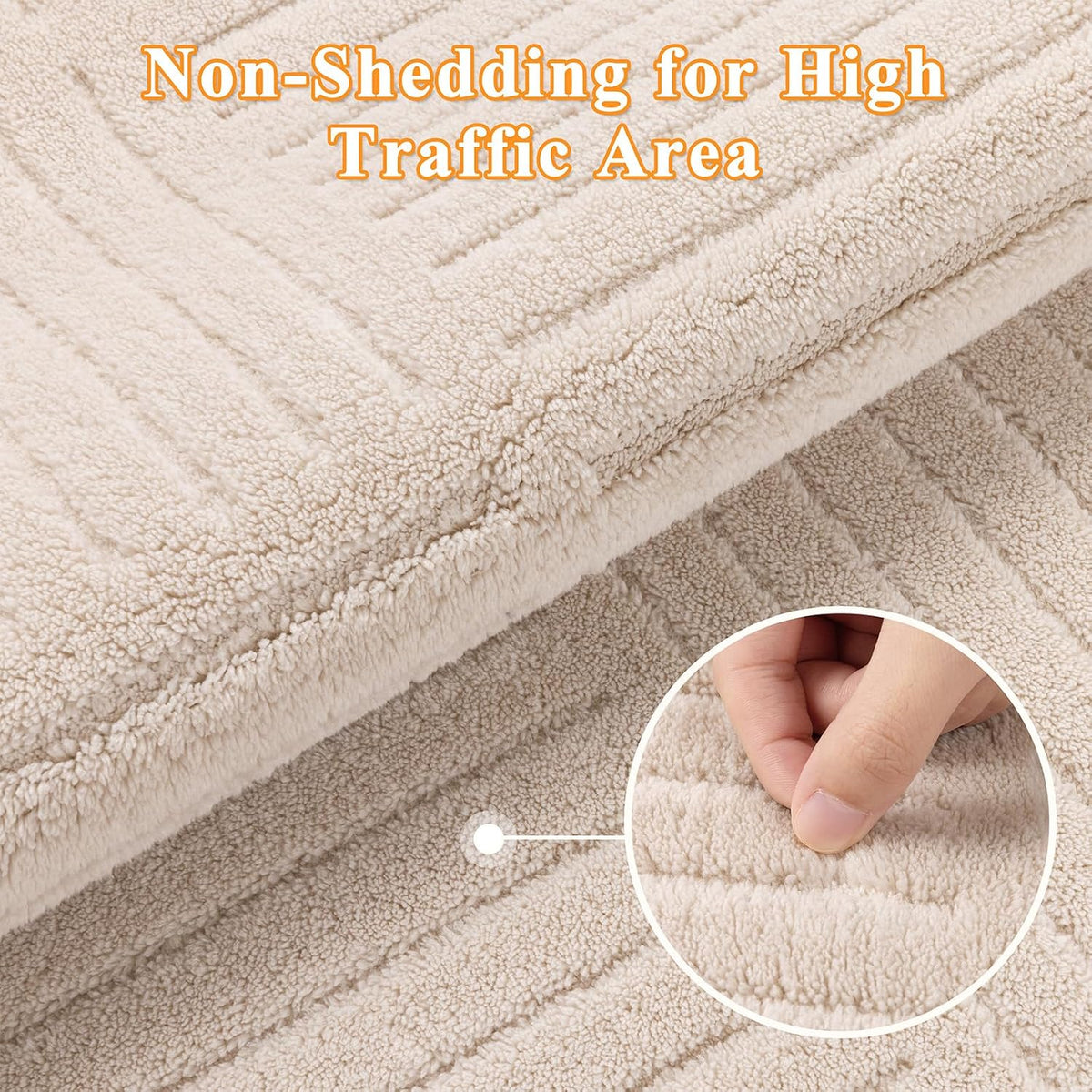 HEBE 5'x7' Area Rugs for Living Room,Washable Non Slip Textured Bedroom Rug