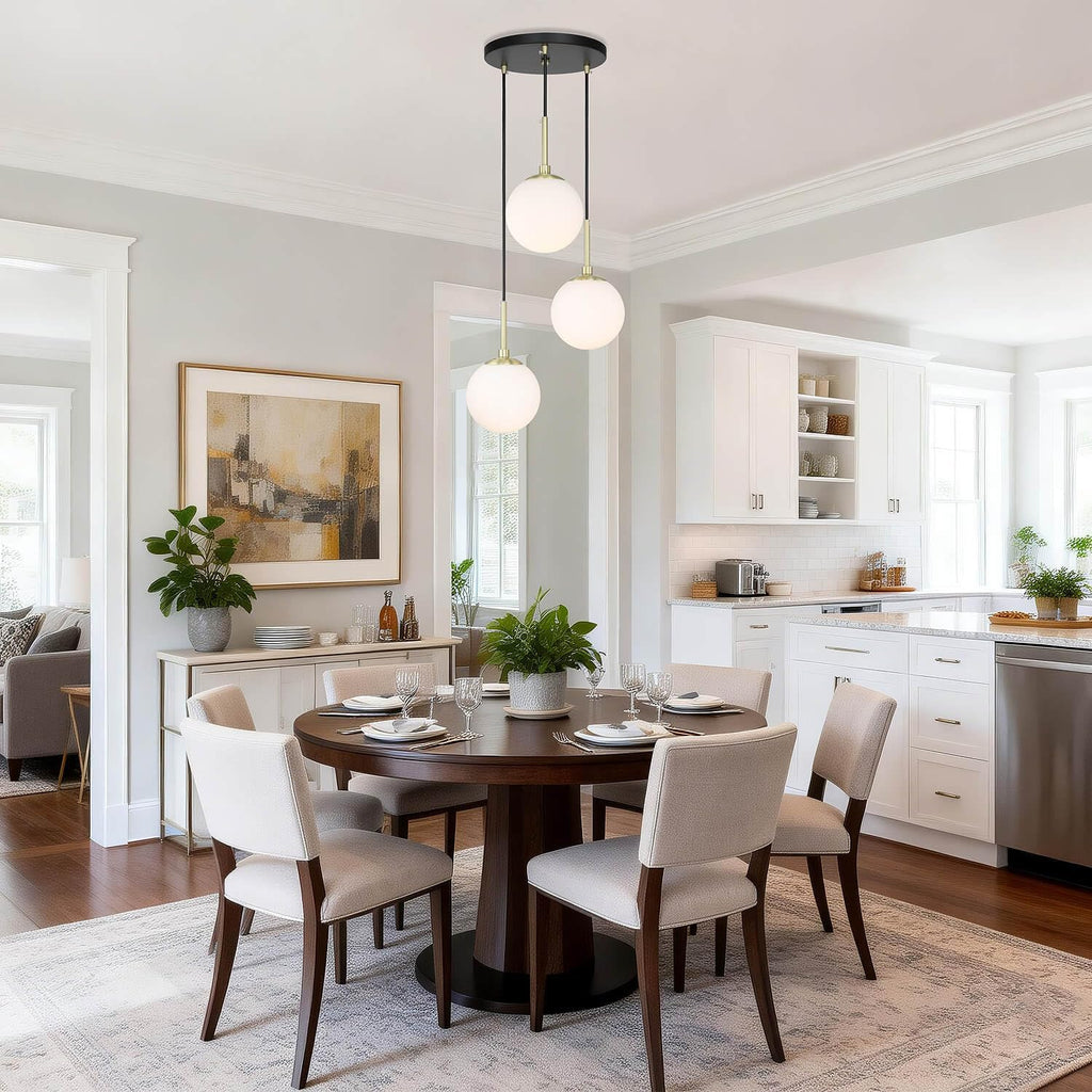 xinbei lighting 3-light cluster globe pendant light for, close-up detail