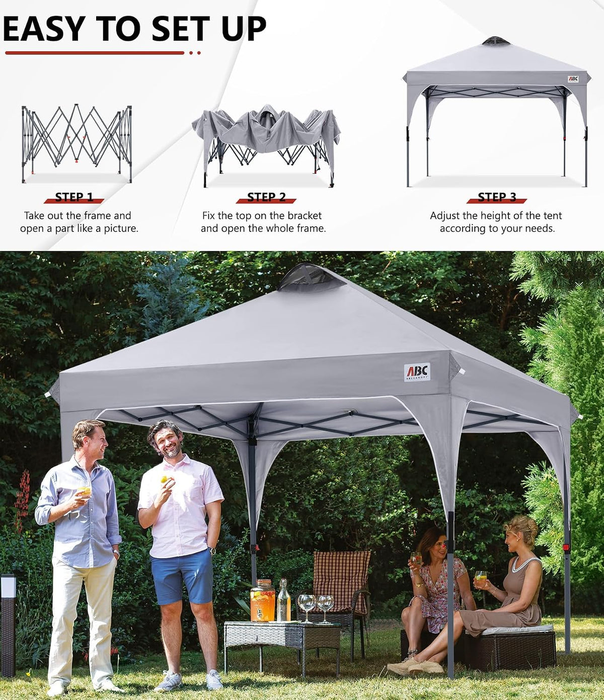 abccanopy 10x10 pop up canopy tent instant outdoor, package contents