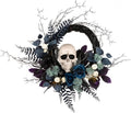 National Tree Company Artificial Halloween Skull Wreath, Black, 24inch