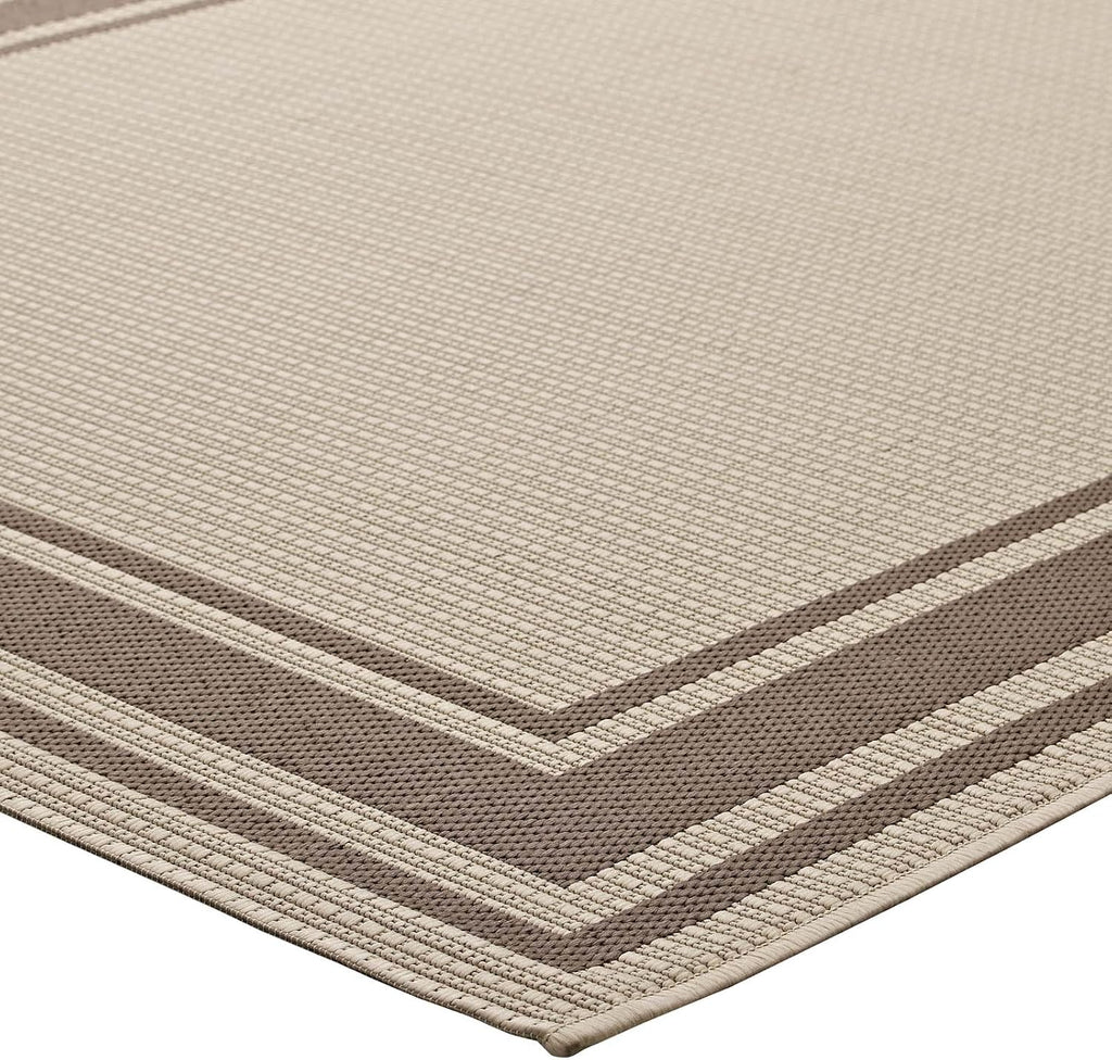Modway Rim Solid Border 8x10 Indoor and Outdoor In Light and Dark Beige