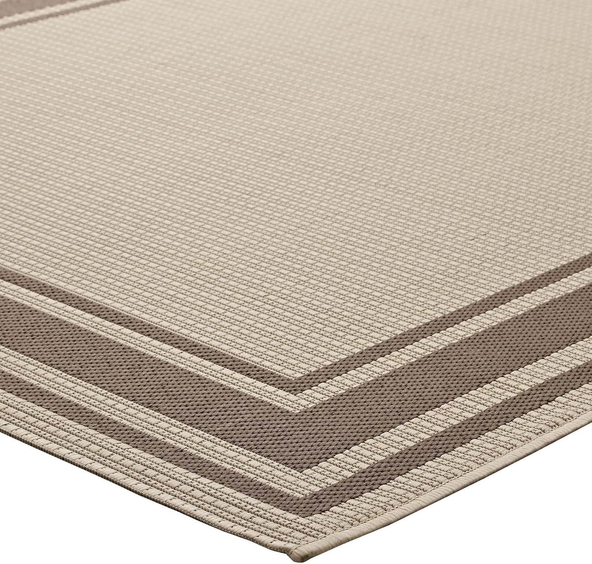 Modway Rim Solid Border 8x10 Indoor and Outdoor In Light and Dark Beige
