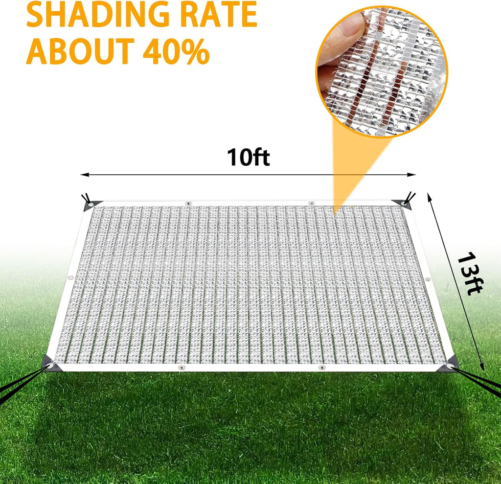 Shade Cloth - 80% Garden Shade Cloth, Mesh Tarp - for Greenhouse Plants Patio, Sun Protection - for Cars Pergola Chicken Coop Dogs Outdoor, Covers with Grommets, 10 x 12 FT