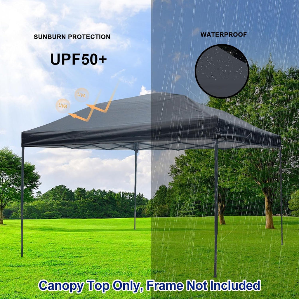 joramoy 10x10 canopy replacement top only straight leg(black), close-up detail