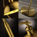 O’Bright Heritage - Banker’s Floor Lamp, 3-Level Touch Dimming, Adjustable Tilt Shade, Removable Lampshade Design, E26 Socket with 6W Dimmable LED Bulb, Gold Metal Shade, Antique Brass