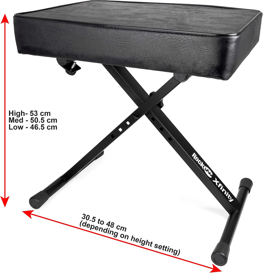 RockJam RJKBB100 Adjustable Padded Piano Bench, Keyboard Stool