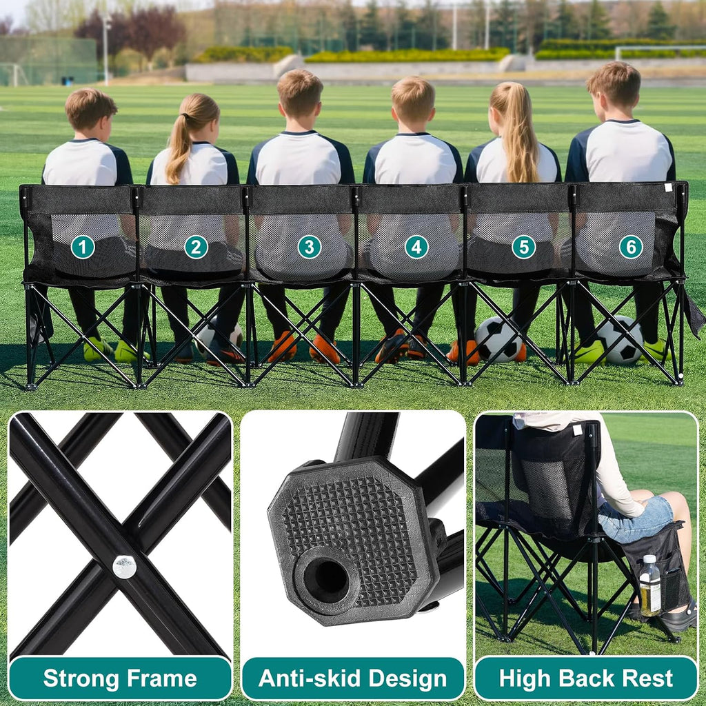 1MORE Folding Bench, Portable Foldable Sideline Bench for Team with Carry Bag