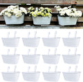LaLaGreen Outdoor Rail Planter (11.2 in, 12 Pack) White Metal Hanging Pots