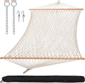 SUNCREAT Traditional Rope Double Hammock, 450 lbs Capacity, Natural