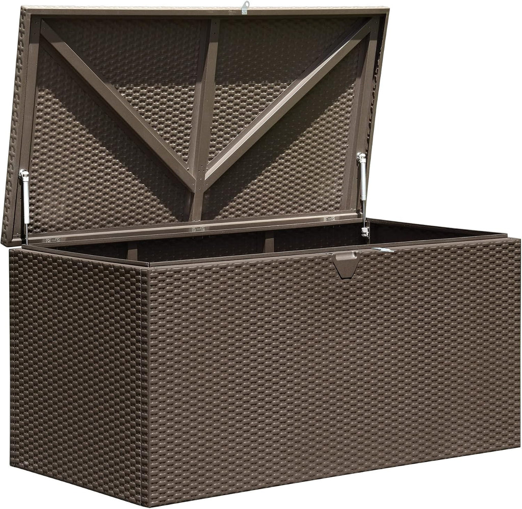 Arrow 4' x 2' x 2' Spacemaker Espresso 134 Gallon Hot-Dipped Galvanized Steel Storage Deck Box
