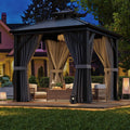 8x8 FT Hardtop All-Aluminum Gazebo Dark Gray
